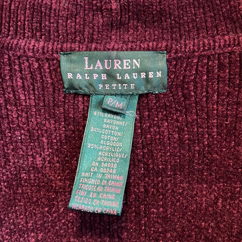Lauren Ralph Lauren Burgundy Blazer with Gold Accents - Picture 3 of 6